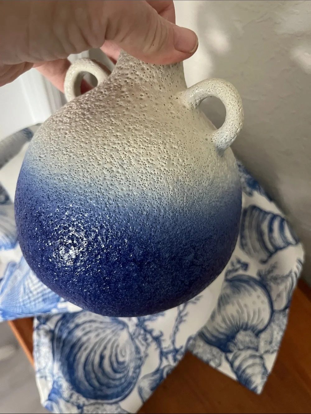 Tide Marea Fat Lava style 2Tone gradient textured Rare shoe Vase Modern BOHO